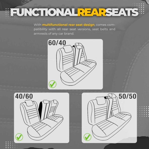 Auto Sitzbezug Set Universal Vorne und Hinten Komfortabel Komplett Set